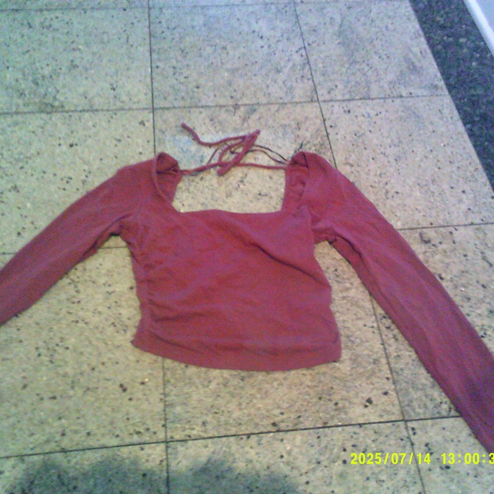 Garage Women's Long Sleeve Top in Deep Red